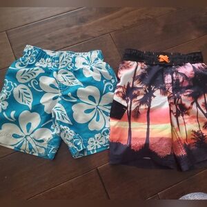 Swim trunks size 4-5 boys one is cat & jack one is children's place